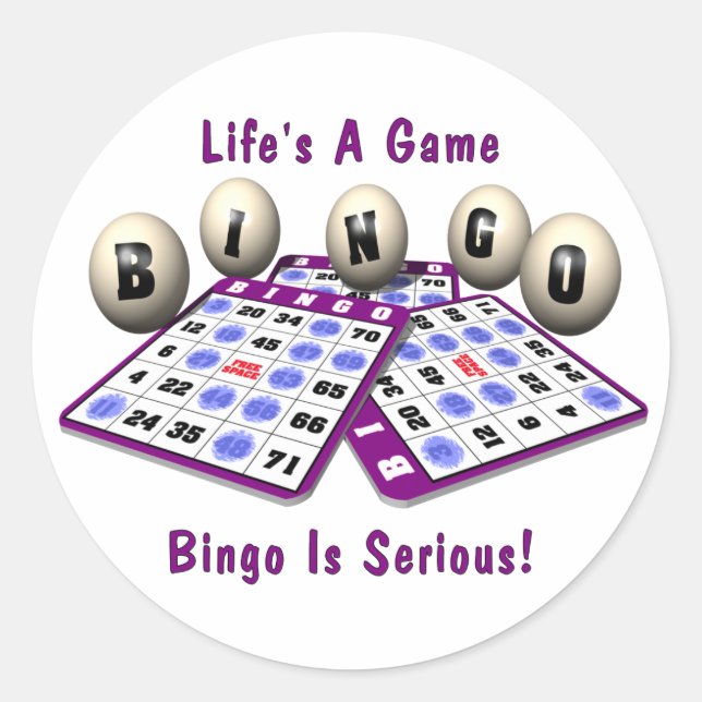 Sticker Rond Bingo : La vie est un jeu (Devant)