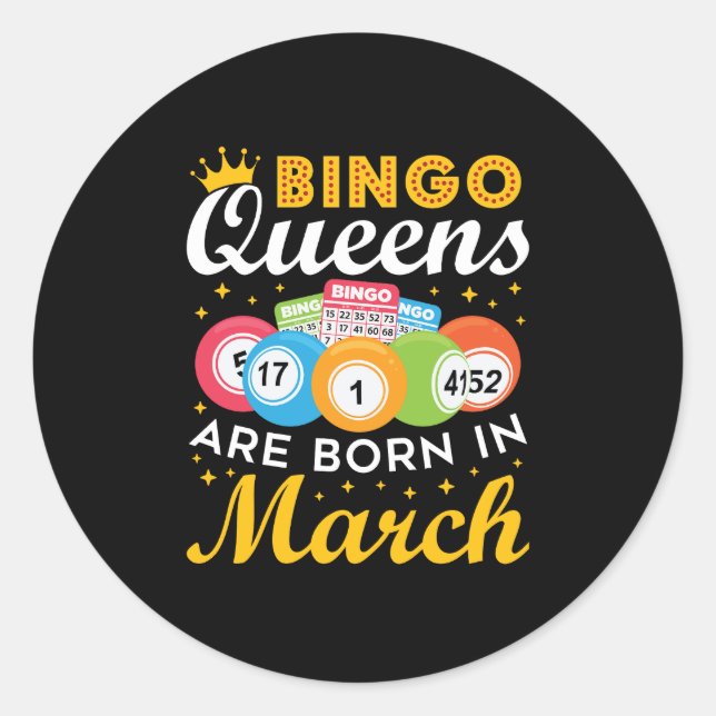 Sticker Rond Bingo Queens Are Born in Mars (Devant)