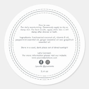 Sticker Rond Bio d'entreprise Beauté Ingrédients de produit Bla