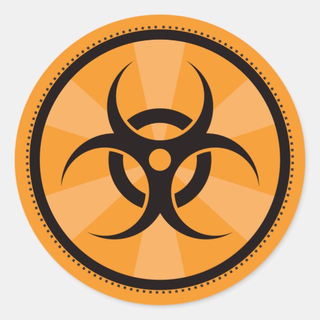 Sticker Rond Bio-Hazard - Orange (Devant)