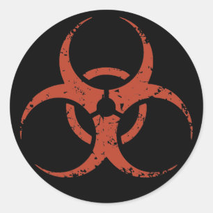 Sticker Rond Biodanger -dist-rouge