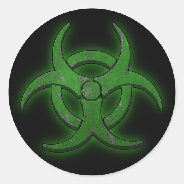 Sticker Rond Biodangerosité verte (Devant)