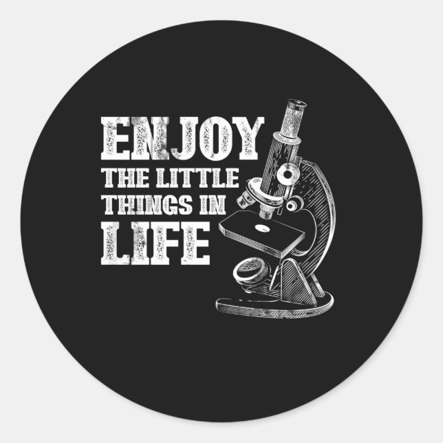 Sticker Rond Biologiste au microscope Biologie de laboratoire (Devant)