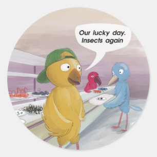 Sticker Rond Bird Cafeteria