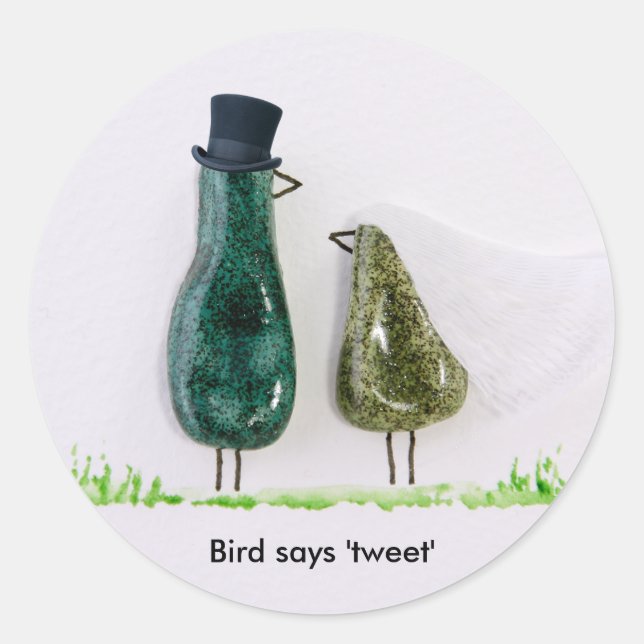 Sticker Rond Bird dit 'tweet' (Devant)