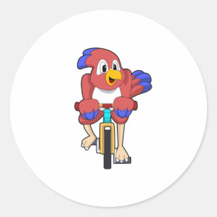 Sticker Rond Bird with bicycle