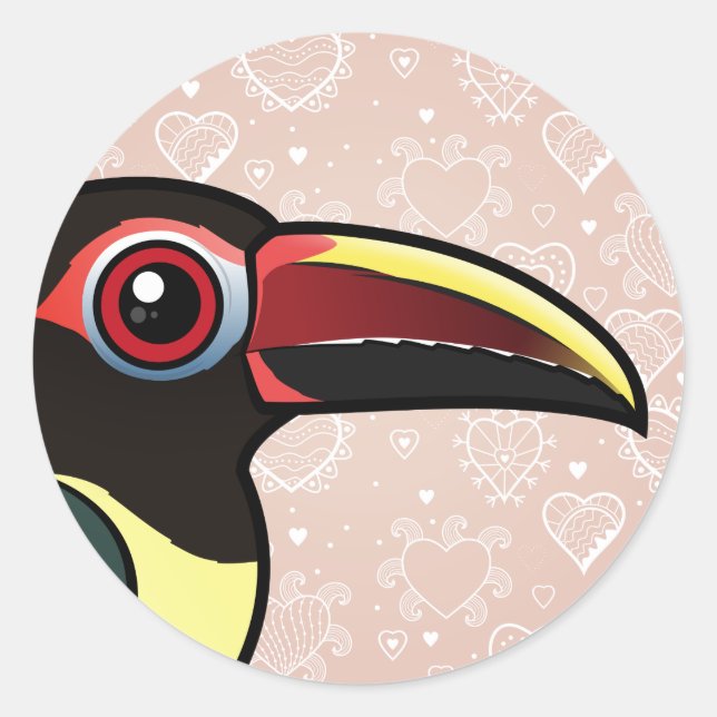 Sticker Rond Birdorable Aracari vert (Devant)