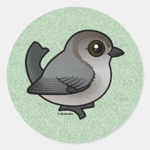 Sticker Rond Birdorable Bushtit, course du Pacifique