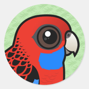 Sticker Rond Birdorable Crimson Rosella