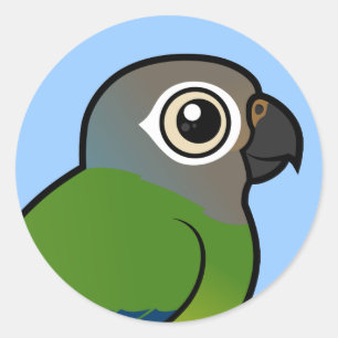 Sticker Rond Birdorable Sombre-a dirigé Conure