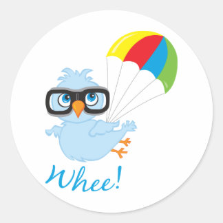 Sticker Rond Birdy Parachute