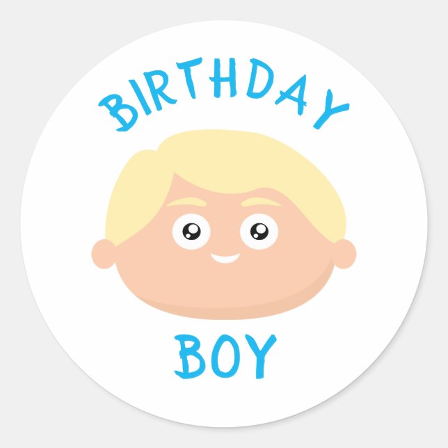 Sticker Rond Birthday Boy (Devant)