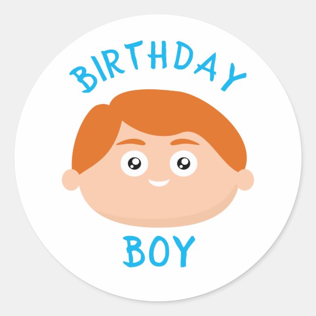 Sticker Rond Birthday Boy (Devant)