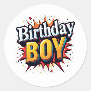 Sticker Rond Birthday Boy