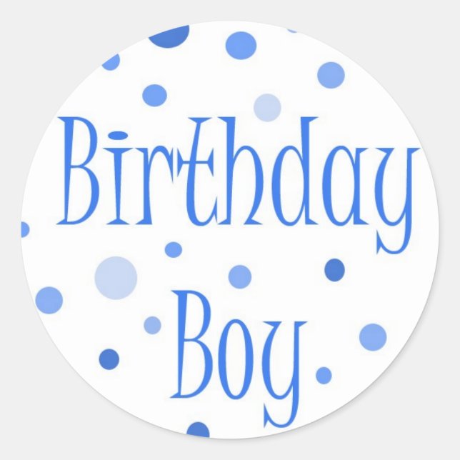 Sticker Rond Birthday Boy (Devant)