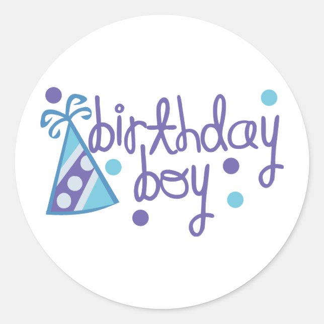 Sticker Rond Birthday Boy (Devant)