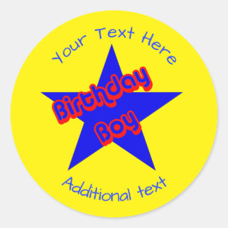 Sticker Rond Birthday Boy Cute Personnalisé