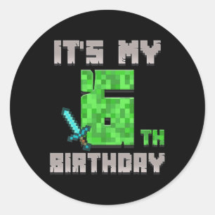 Sticker Rond Birthday Boy Shirt C'est mon 6ème anniversaire Gam