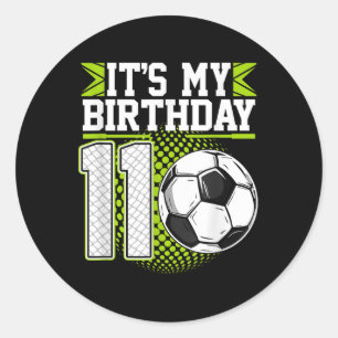 Sticker Rond Birthday Boy Tee - shirts 11 Soccer Son 11ème anni