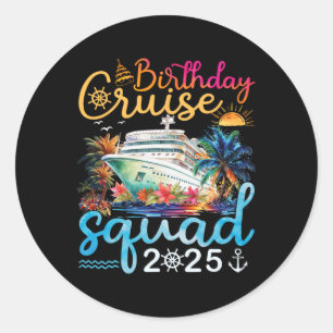 Sticker Rond Birthday Cruise Squad 2025 Cruise Birthday Party V