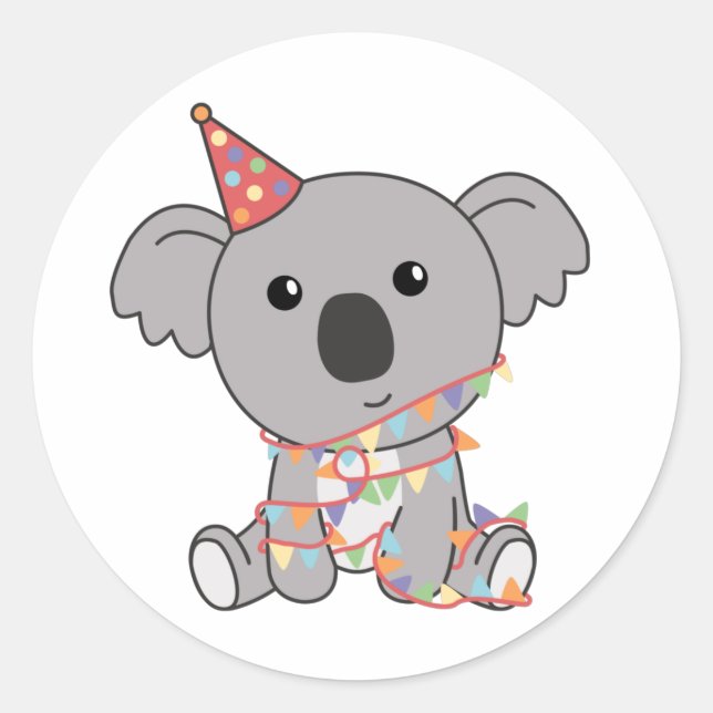 Sticker Rond Birthday Koala (Devant)