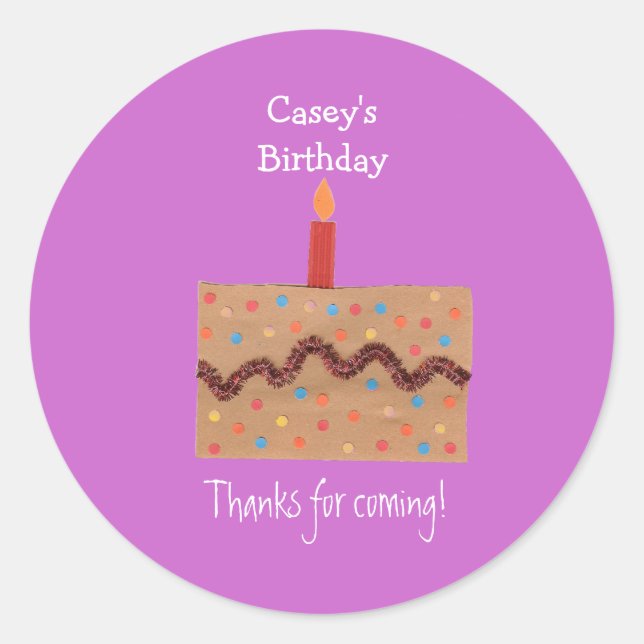 Sticker Rond Birthday party favor label (Devant)