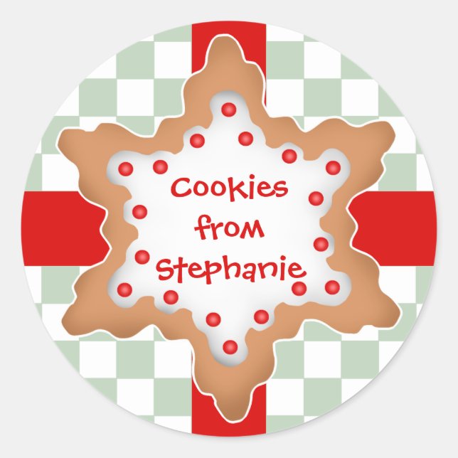 Sticker Rond Biscuit étoile de Noël (Devant)