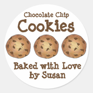 Sticker Rond Biscuits à base de chips au chocolat faits avec bo