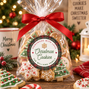 Sticker Rond Biscuits de Noël faits maison avec amour Nom de la