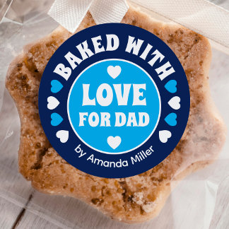 Sticker Rond Biscuits Personnalisés Avec Amour Fête Des Pères P