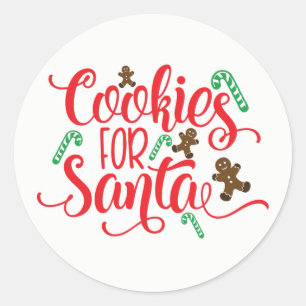 Sticker Rond Biscuits pour Père Noël