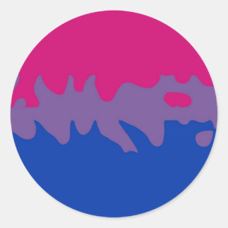 Sticker Rond Bisexual Fierté Drapeau Splash