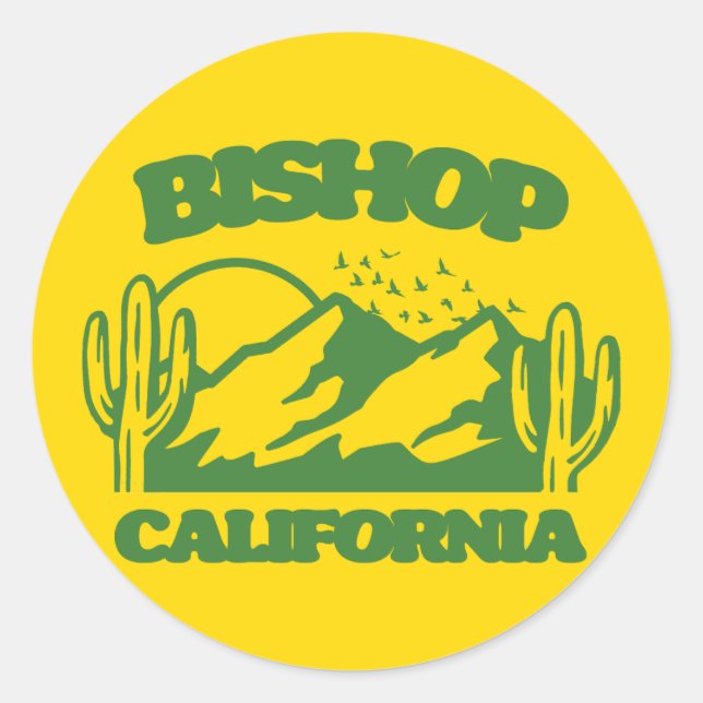 Sticker Rond Bishop California (Devant)