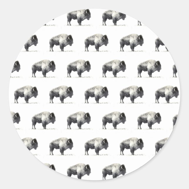 Sticker Rond Bison d'Amérique (Devant)