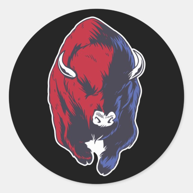 Sticker Rond Bison National Buffalo Américain (Devant)