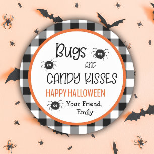 Sticker Rond Bisous et Bisous de la fête d'Halloween Faveurs po
