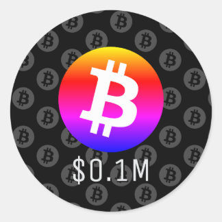 Sticker Rond Bitcoin 0,1 M$ (100 K$) Un Million