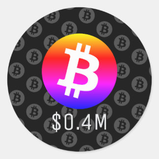 Sticker Rond Bitcoin 0,4 M$ (400 K$) Un Million