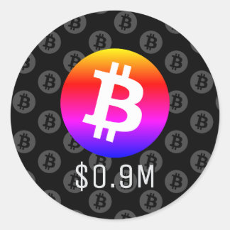 Sticker Rond Bitcoin 0,9 M$ (900 K$) Un Million