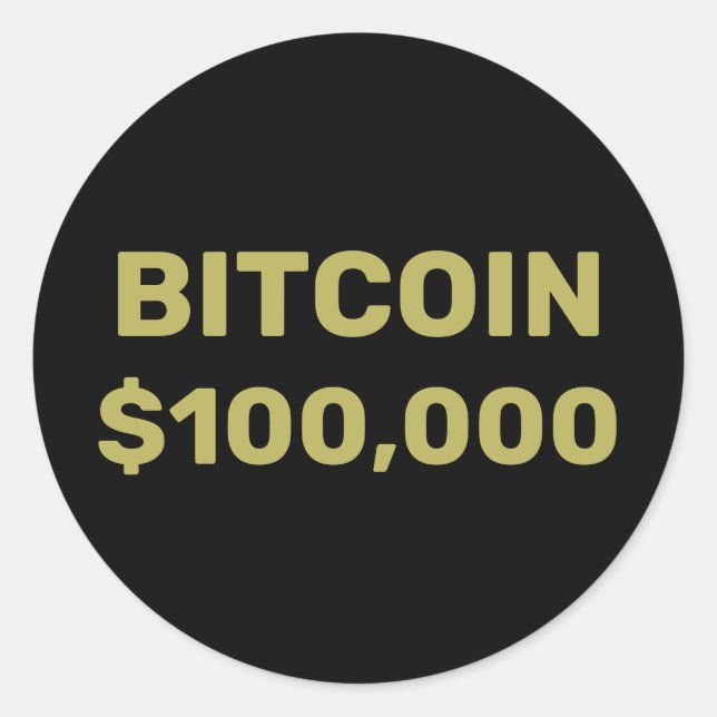 Sticker Rond Bitcoin 100000 Célébration (Devant)