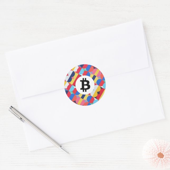 Sticker Rond Bitcoin du Colorful (Enveloppe)