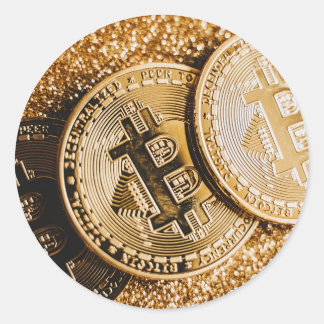 Sticker Rond Bitcoin or (Devant)