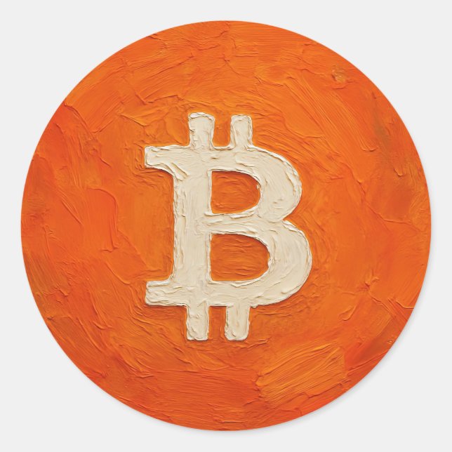 Sticker Rond Bitcoin Standard (Huile, Style: 3) (Devant)
