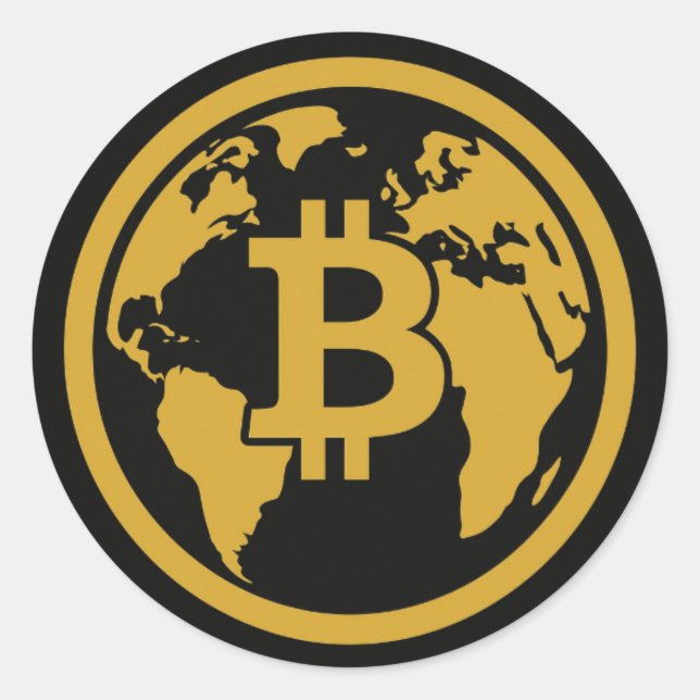 Sticker Rond Bitcoin un actif mondial (Devant)