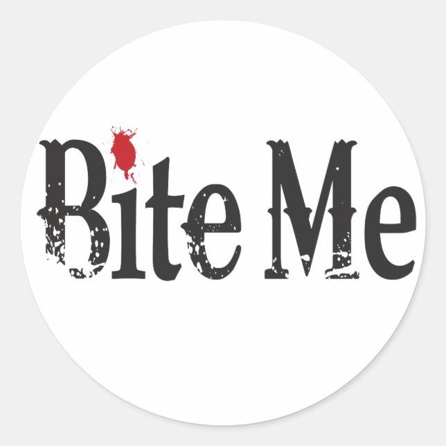 Sticker Rond Bite Me (Sang) (Devant)