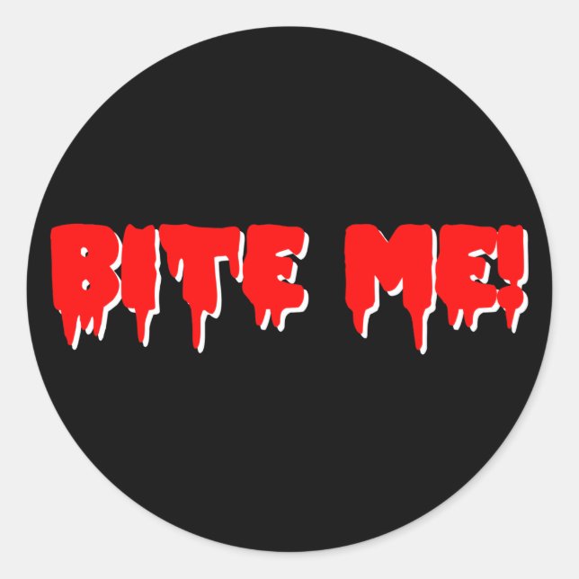 Sticker Rond Bite Me Vampire Halloween (Devant)