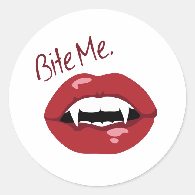 Sticker Rond Bite-moi (Devant)