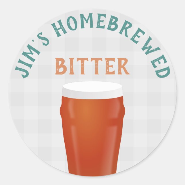 Sticker Rond Bitter brassé à la maison (Devant)