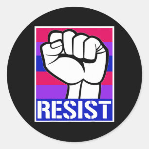 Sticker Rond Biual Pride Resist Parade Party Lgbtq Drapeau T