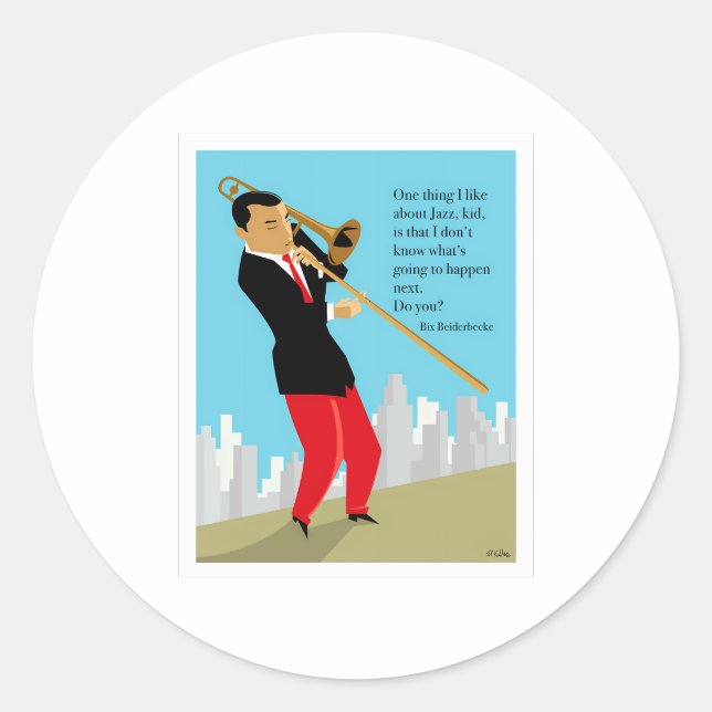 Sticker Rond Bix Beiderbecke (Devant)